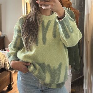 Vintage Green Patterned Sweater